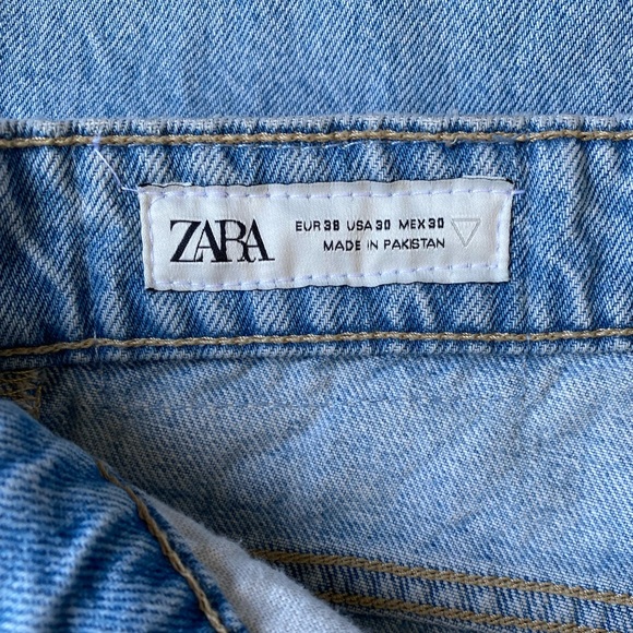 Zara Light Blue Straight Leg Jeans Size 30 - Picture 10 of 13